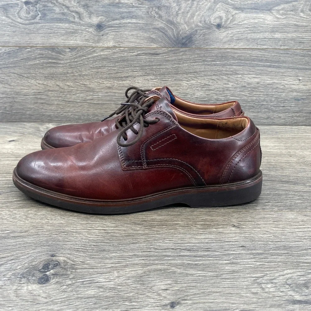 Clarks Tilden Walk Derby Shoes Mens 9.5 Brown Leather Extreme Comfort Lace Up
